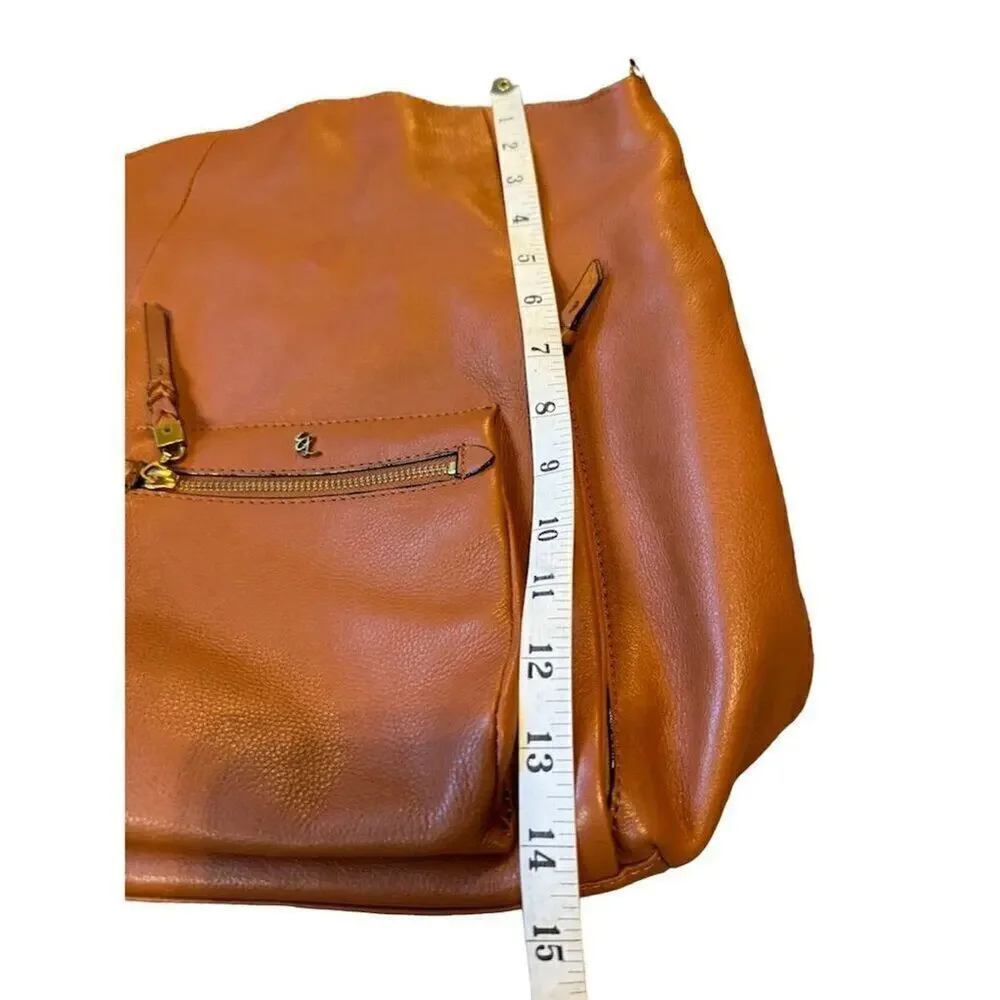 Elliott Lucca Vivien Large Brown Leather Hobo Bag Women's Shoulder Handbag
